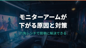 エルゴトロンのモニターアームが下がってくる原因と六角レンチでの調整方法