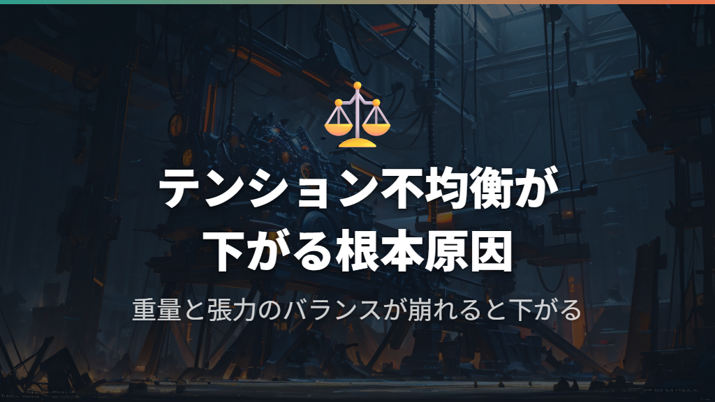 アームが下がる根本原因はテンション（張力）の不均衡にある