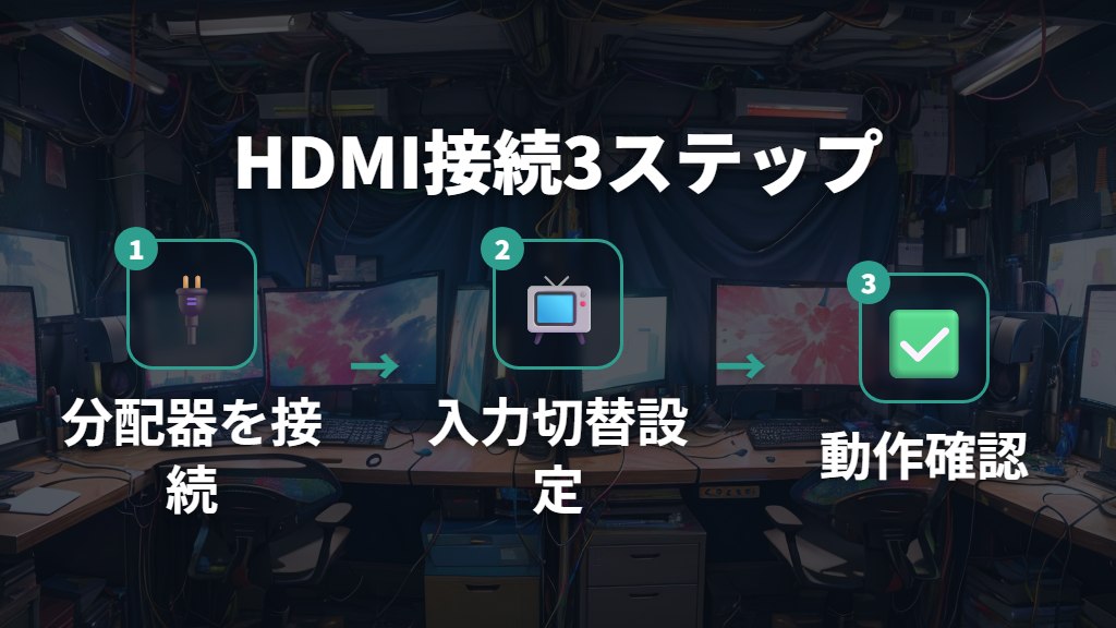HDMI分配器・切替器を使ったPS5デュアルモニターの接続手順