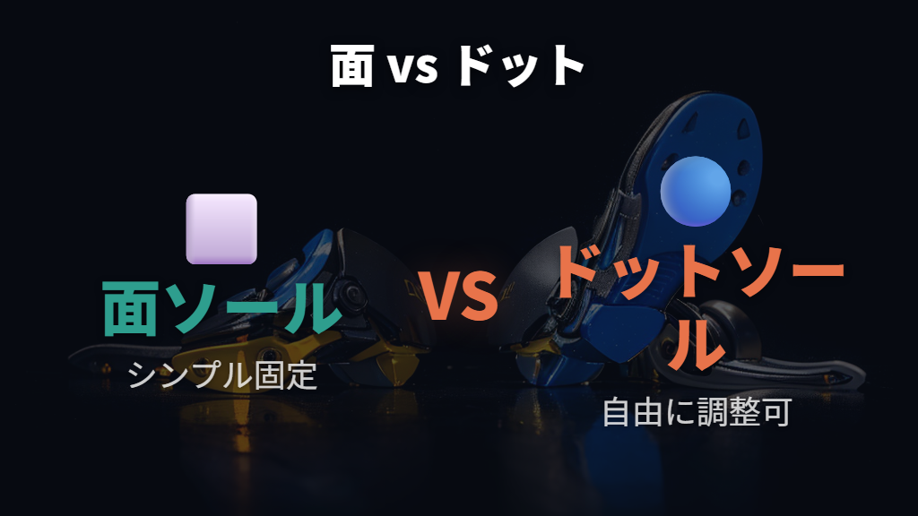 面ソールとドットソールの違いと選び方