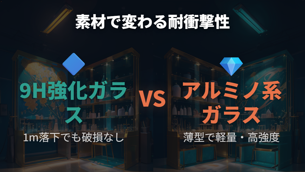 素材・製法で変わる耐衝撃性——9Hガラスとアルミノシリケート