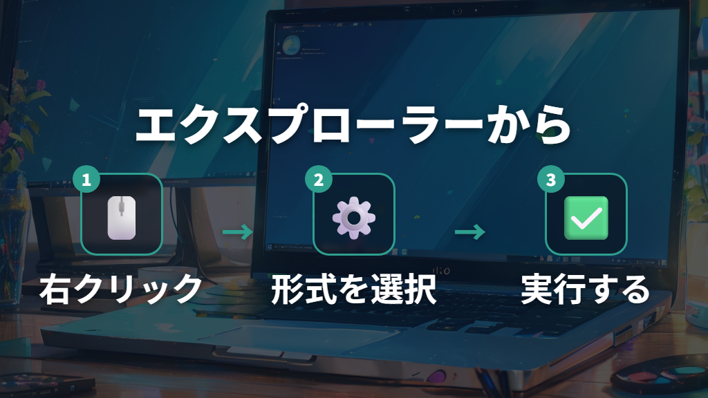エクスプローラーから外付けSSDをフォーマットする方法（Windows）