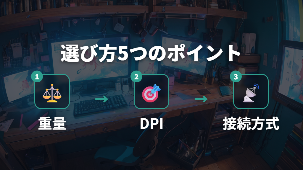 重量・DPI・接続方式から選ぶ—静音ゲーミングマウスを選ぶ5つのポイント