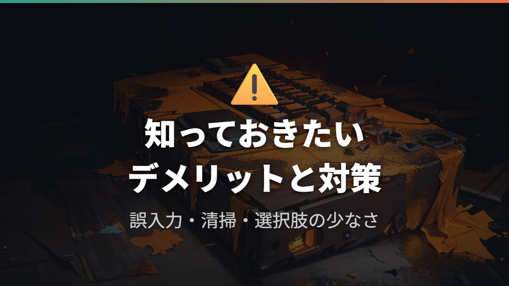 誤入力と清掃のしにくさ：知っておきたいデメリットと対策