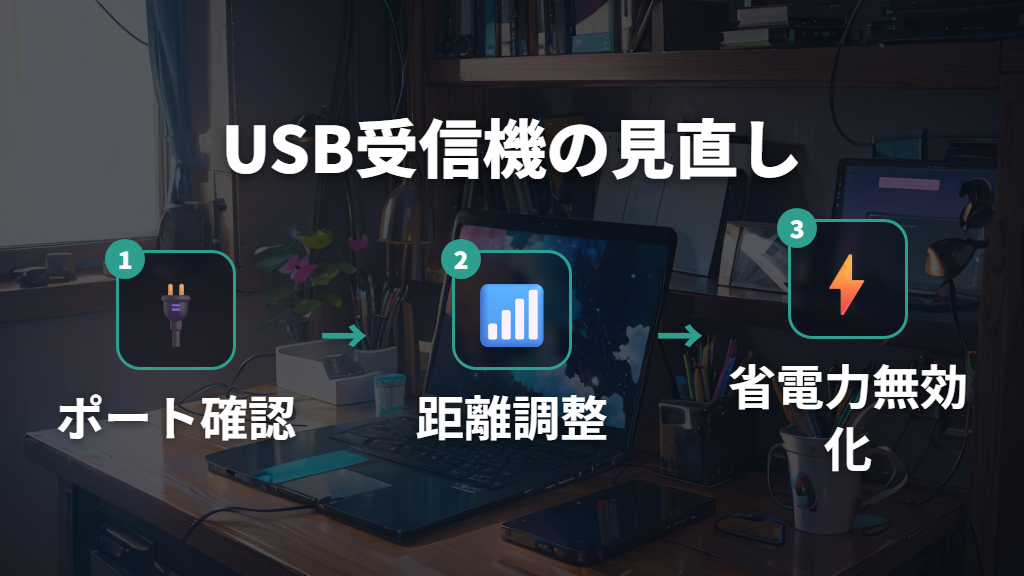 USB受信機（2.4GHz）マウスが動かない｜レシーバーと電源管理の見直し