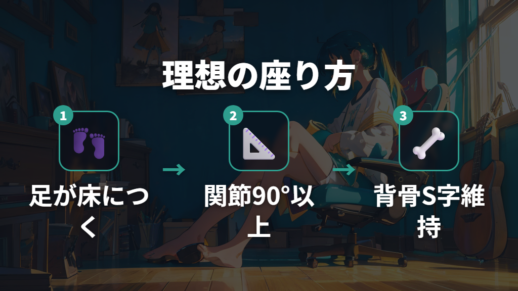足つきと座面の前後調整で勉強姿勢をサポートする選び方