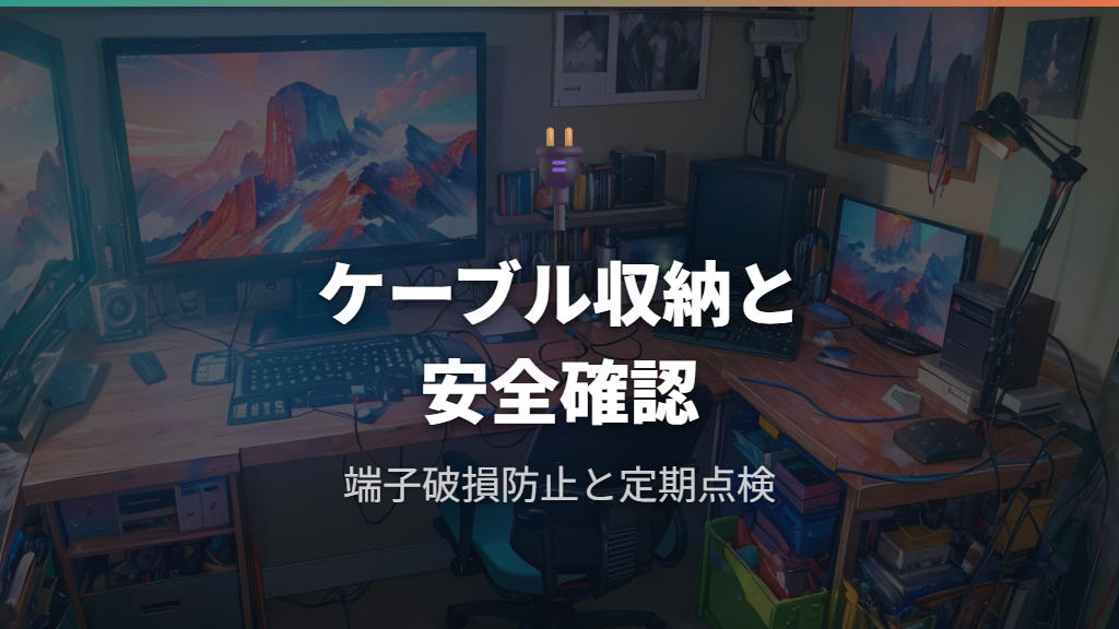ケーブルをホルダーに収納して設置後の安全確認をする