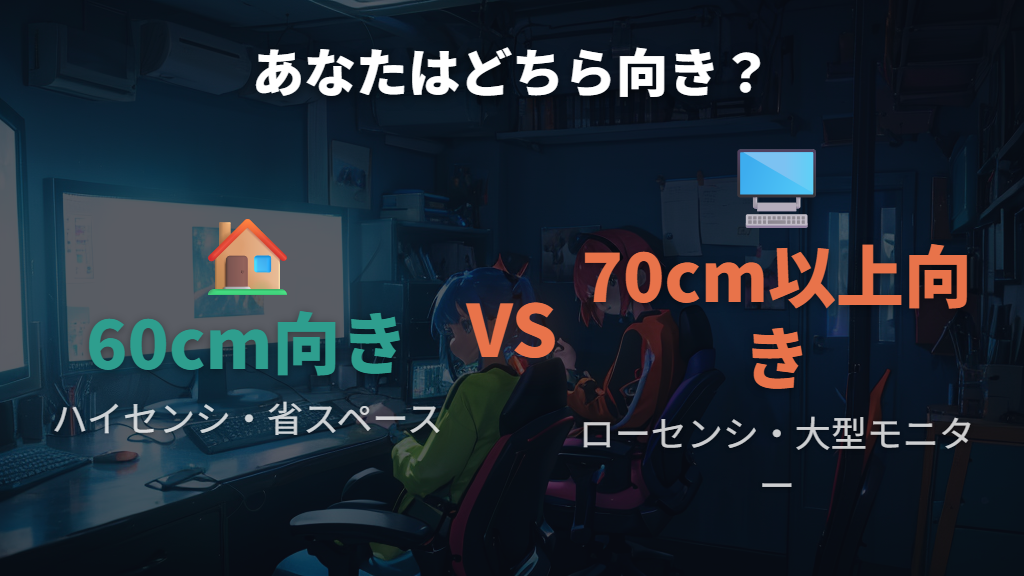 ゲーミングデスクの奥行き60cmに向いている人と70cm以上が必要な人の特徴