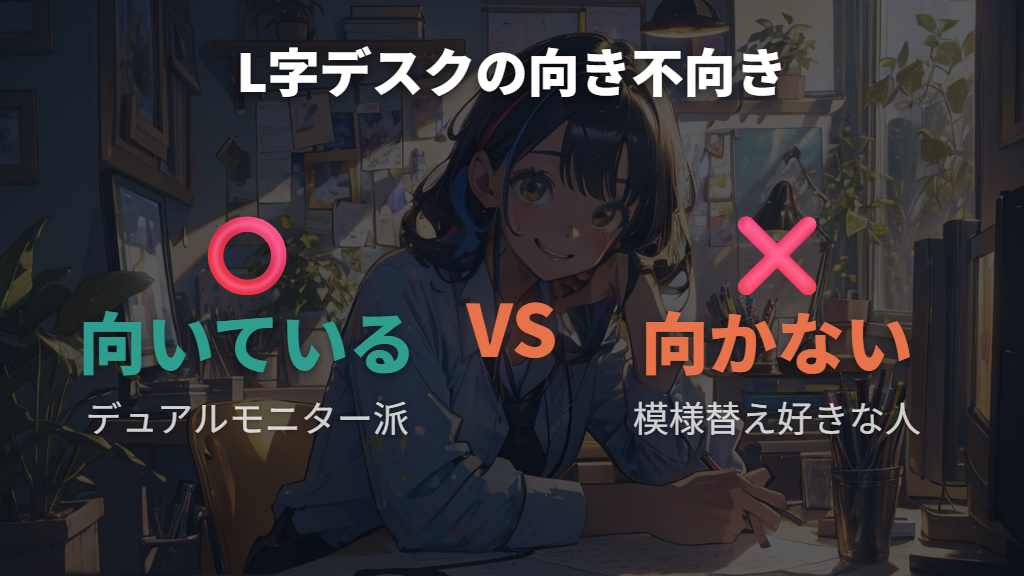 L字デスクが向いている人と向いていない人