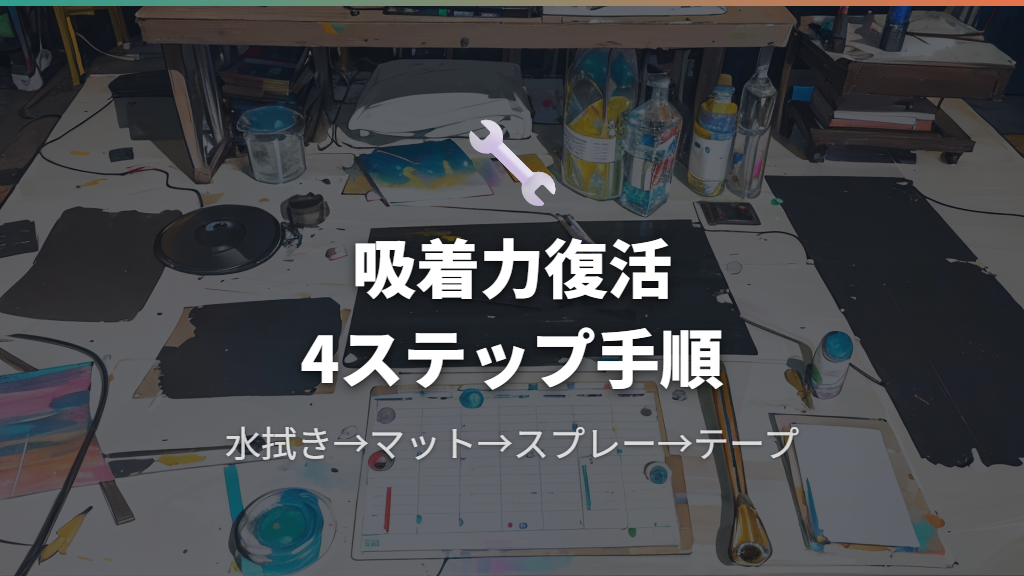 裏面の吸着力が落ちたときの応急処置と復活のための手順