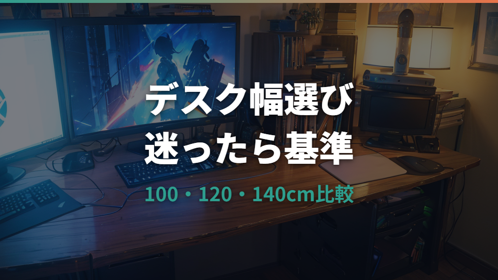 ゲーミングデスクの幅おすすめは何cm？100cm・120cm・140cmを比較