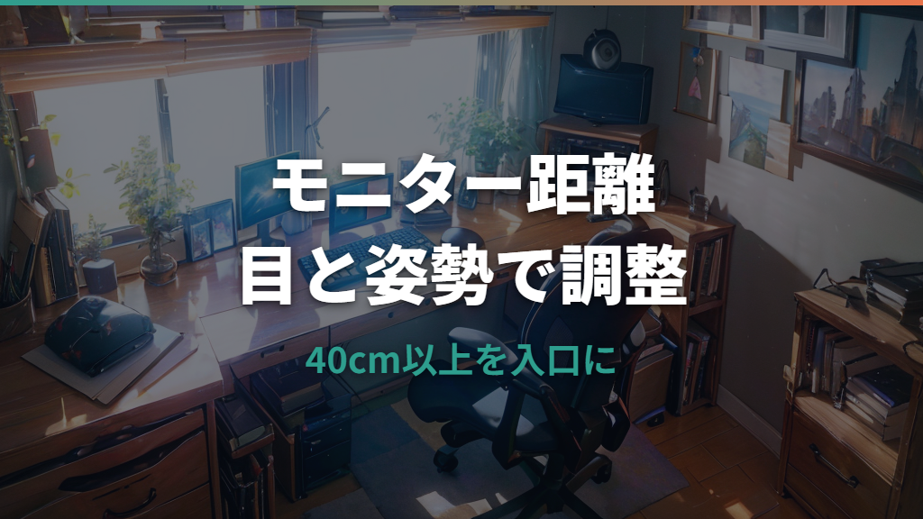 PCモニターの距離は何cmが正解？目が疲れにくい高さ・サイズ別の目安