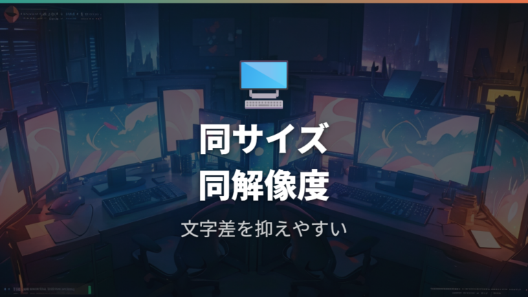 デュアル向きサイズの組み合わせは同サイズ同解像度が無難