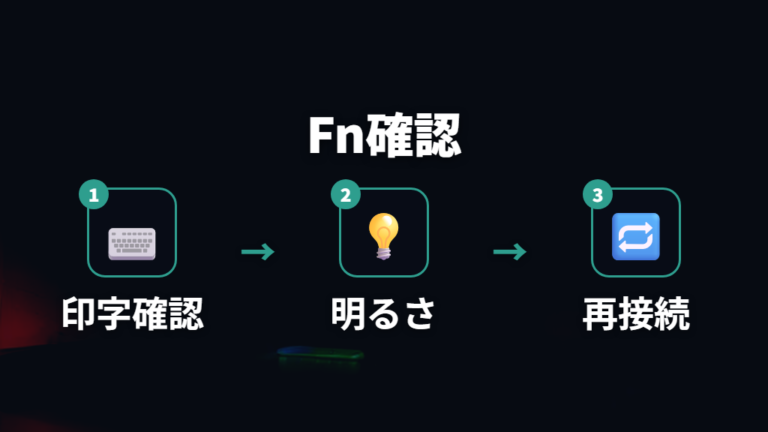 Fnキーで点灯を切り替える方法を確認する