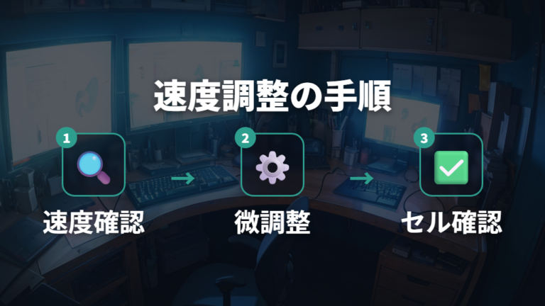ポインター速度の調整で細かいセル操作を合わせ込む