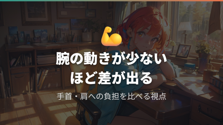 手首や肩への負担の差は腕を動かす量で見る