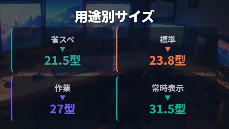 用途別に合う画面サイズを仕事・ゲーム・プログラミングで見る