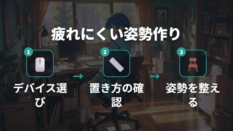 疲れにくい作業姿勢の考え方はデバイスだけで決めない