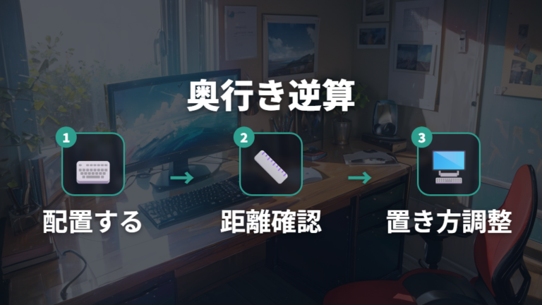 在宅デスクでの距離調整は机の奥行きから考える