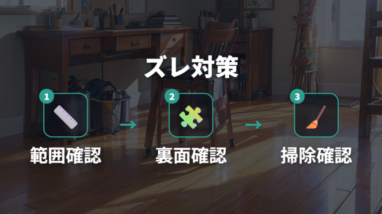 ズレにくく敷くための代用品の固定方法