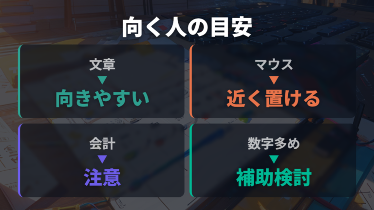 向いている人と後悔する人は数字入力の量で分かれる
