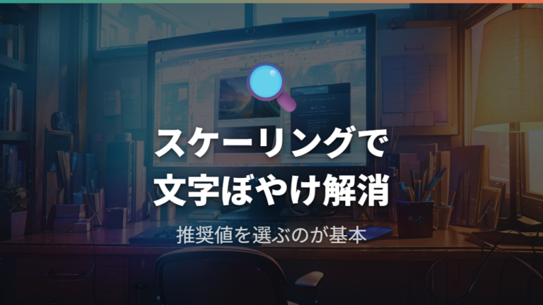 スケーリング設定による文字ぼやけの解消方法