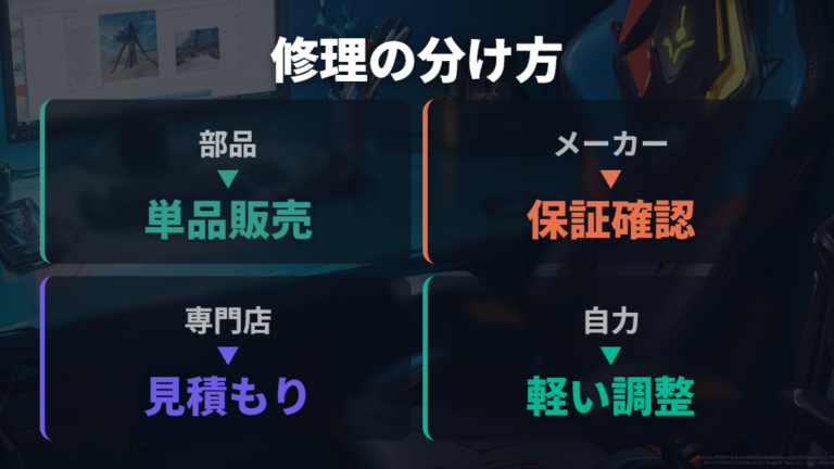 修理依頼と部品交換の違いは故障箇所の深さで決める
