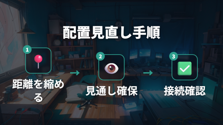 距離を詰めて見通しを確保する配置の見直し