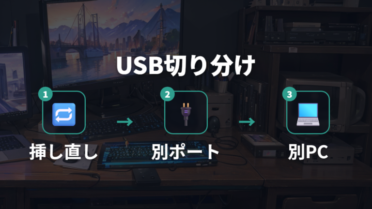 レシーバーが認識しない原因をUSB側から切り分ける