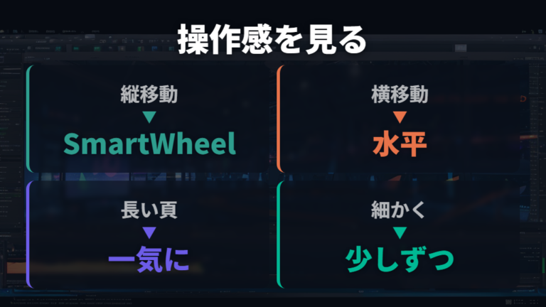 スクロールと操作感の調整はSmartWheelと水平スクロールを見る