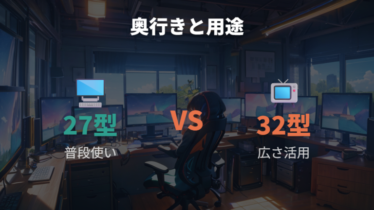 27インチと32インチの距離は奥行きと用途で選ぶ