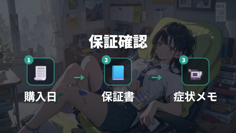 保証で直せる故障条件は購入時の書類と公式情報で確認する