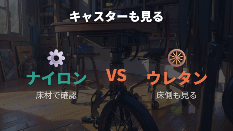 キャスターで傷みやすい床材はキャスター側も見る
