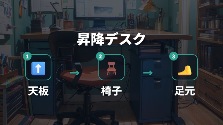 昇降デスクとの組み合わせ方は座る高さを変えたら足元も見直す