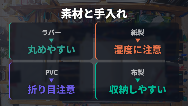 TCG用プレイマットの素材差を手入れ目線で比較する