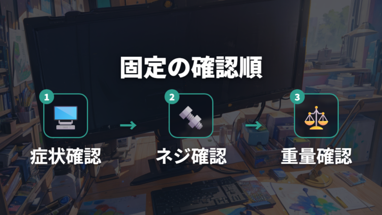 下向きで固定できない時の確認点はネジと耐荷重