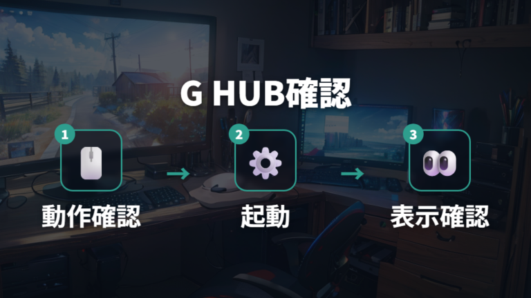 G HUBで認識させる方法は起動と対応ソフトを確認する