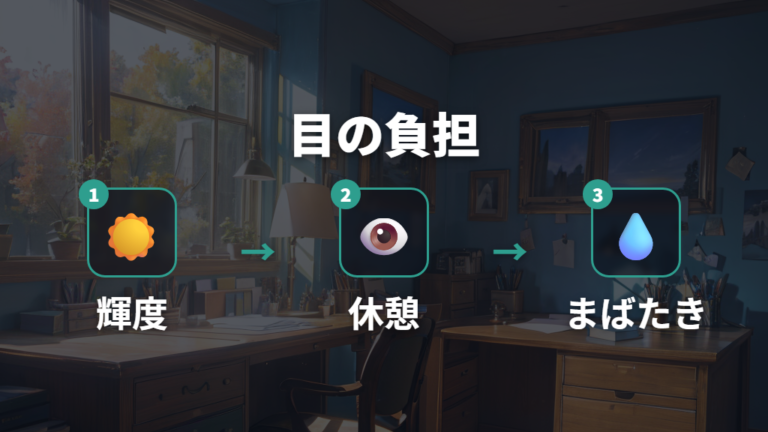 目の疲れを抑える使い方は休憩とまばたきを習慣にする