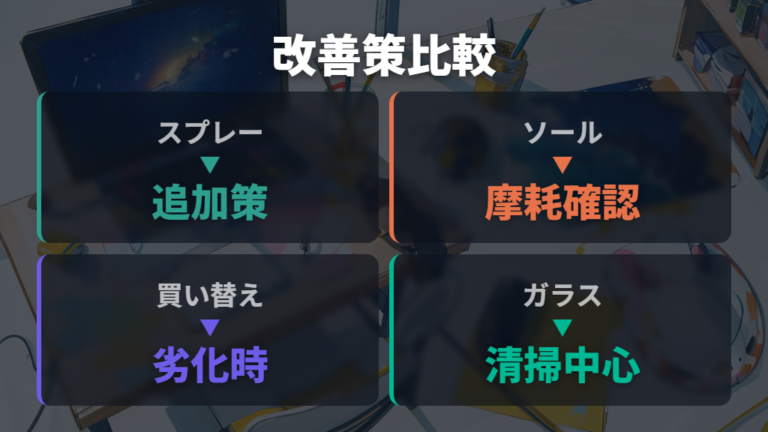 滑り改善に使えるのかを代替策と比較して決める