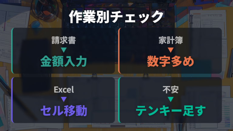数字入力が多い人の不便さを減らす作業別チェック
