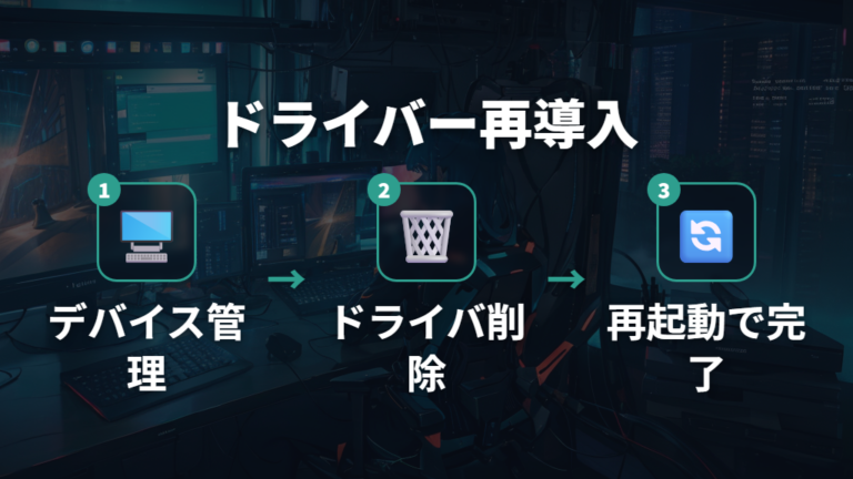 ドライバーの更新とOS標準設定への切り替え