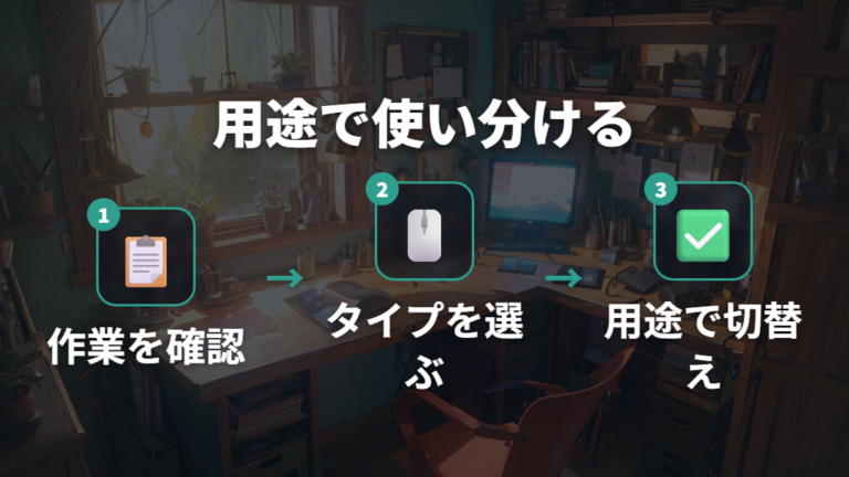 マウスとトラックボールは用途で使い分けてもいい
