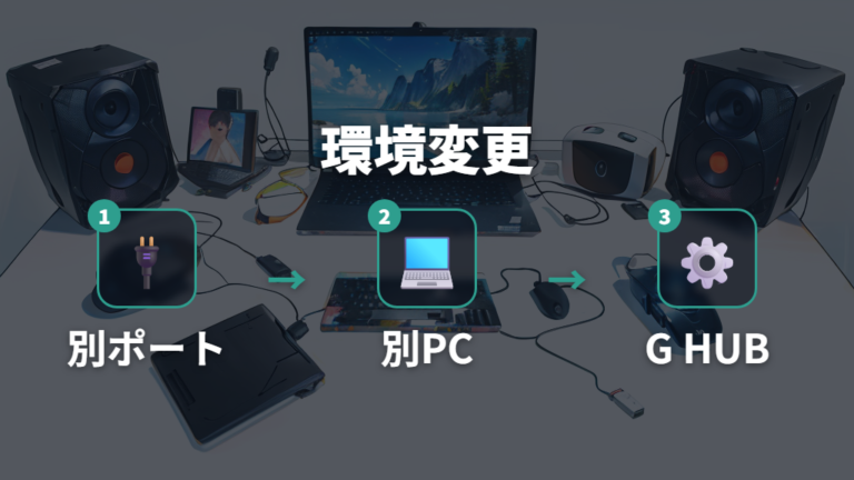 それでも反応しない時は故障前提にせず環境を変えて試す