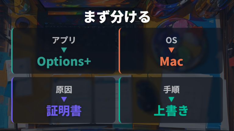Options+が起動しない原因は証明書期限切れやインストール設定から見る