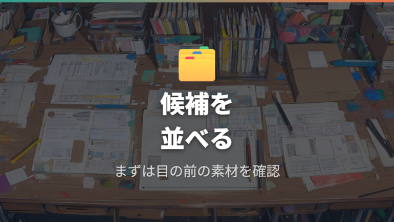 家にある代用品の候補をまず並べて確認する