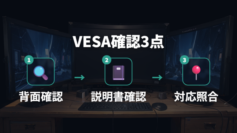 VESA穴の有無を確認する方法は背面と説明書から見る
