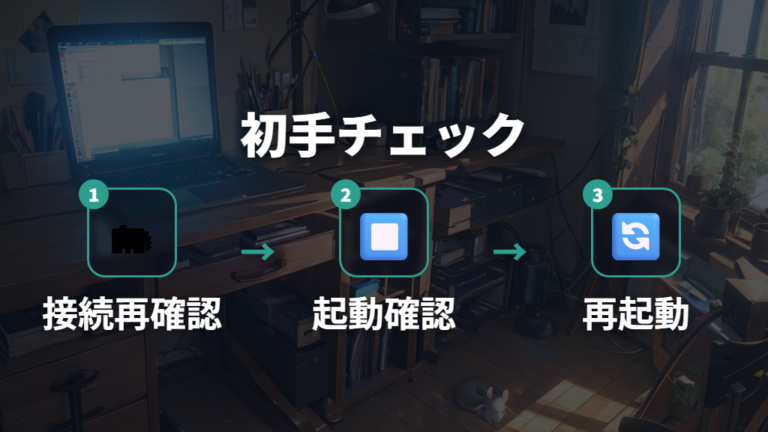 まず試す基本の対処手順で接続と起動を確認する
