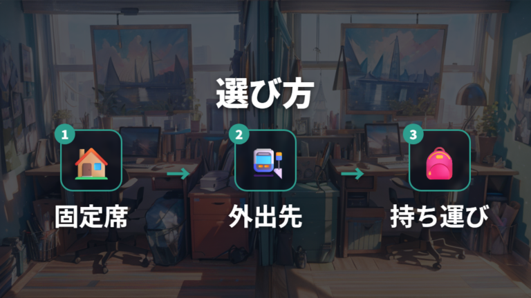 用途別にどちらを選ぶべきかは固定席か持ち運びで考える