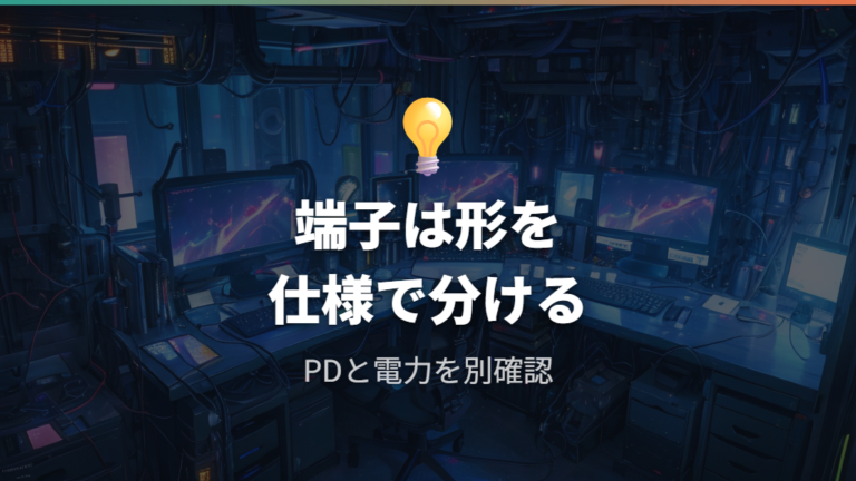 USB-CとPD対応の見方は端子と電力を分ける