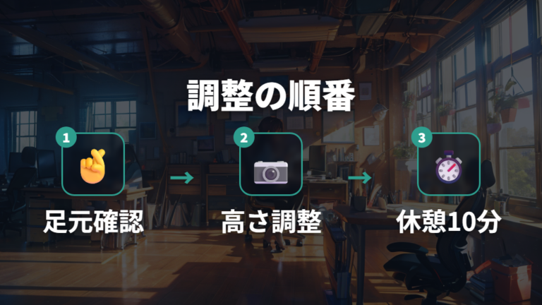 スタンドなしで姿勢を整える方法は足元と休憩から始める
